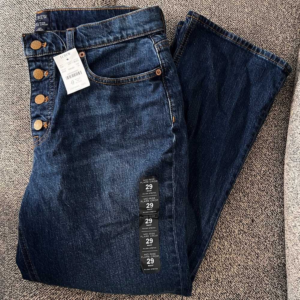 J Crew Midrise Flare Crop NWT